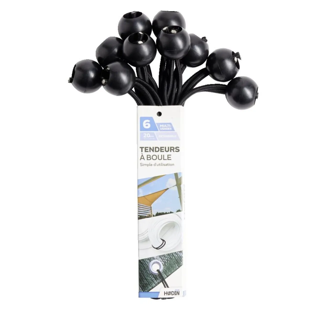 Lot de 10 tendeurs de bâche à boule Ø0,4xL.23cm