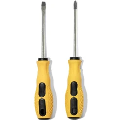 Lot de 2 tournevis noirs et jaunes
