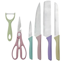 Lot de 6 ustensiles de découpe inox