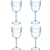 Lot de 4 verres à pied en plastique effet martelé