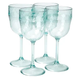 Lot de 4 verres à pied en plastique effet martelé