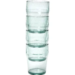 Lot de 4 verres bas en plastique effet martelé