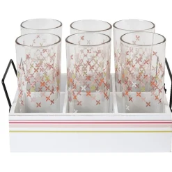 Lot de 6 verres hauts sur un plateau