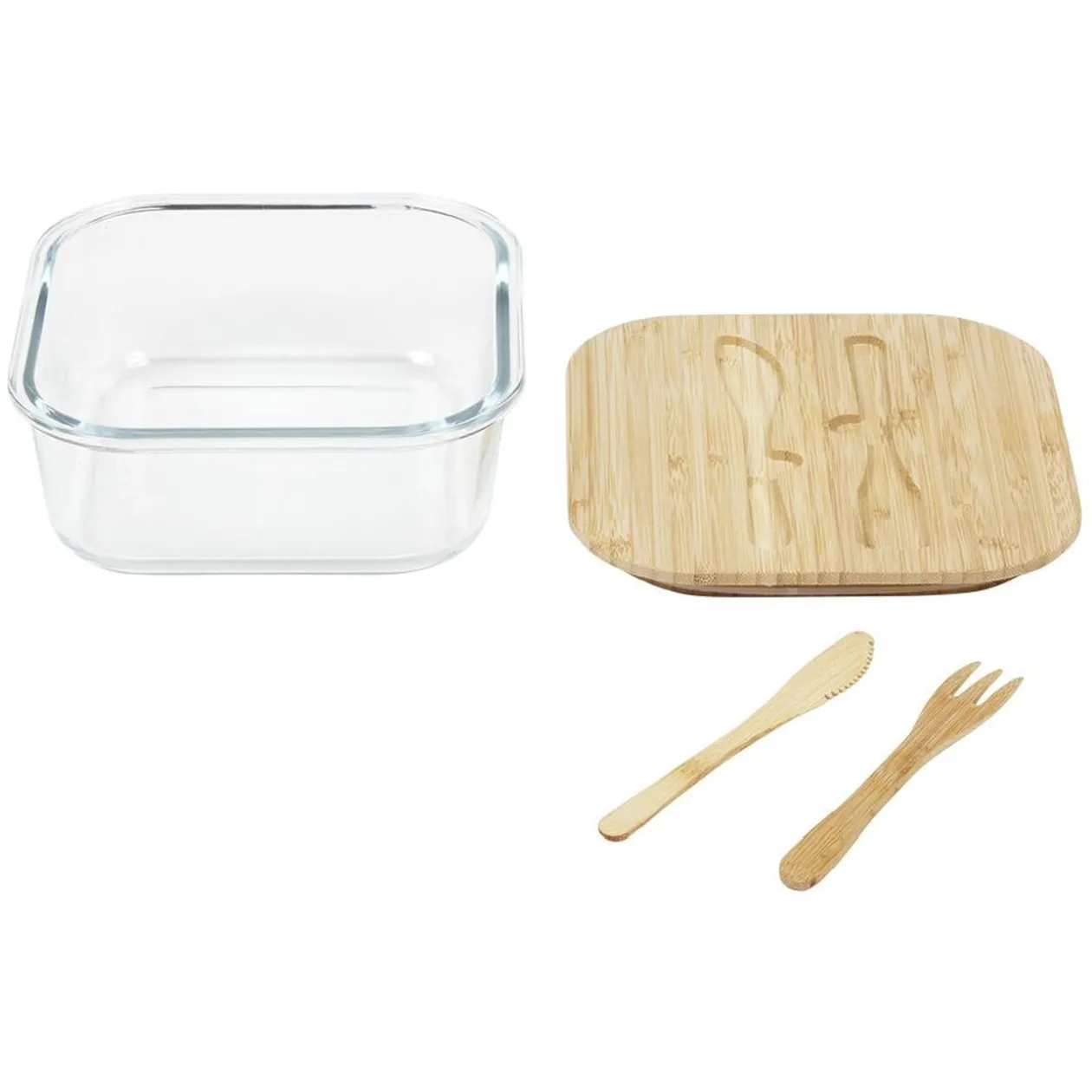 Luchbox avec couverts bambou et verre 1,1 L