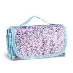 Lunch bag réfrigérant bleu et rose motif baies sauvages