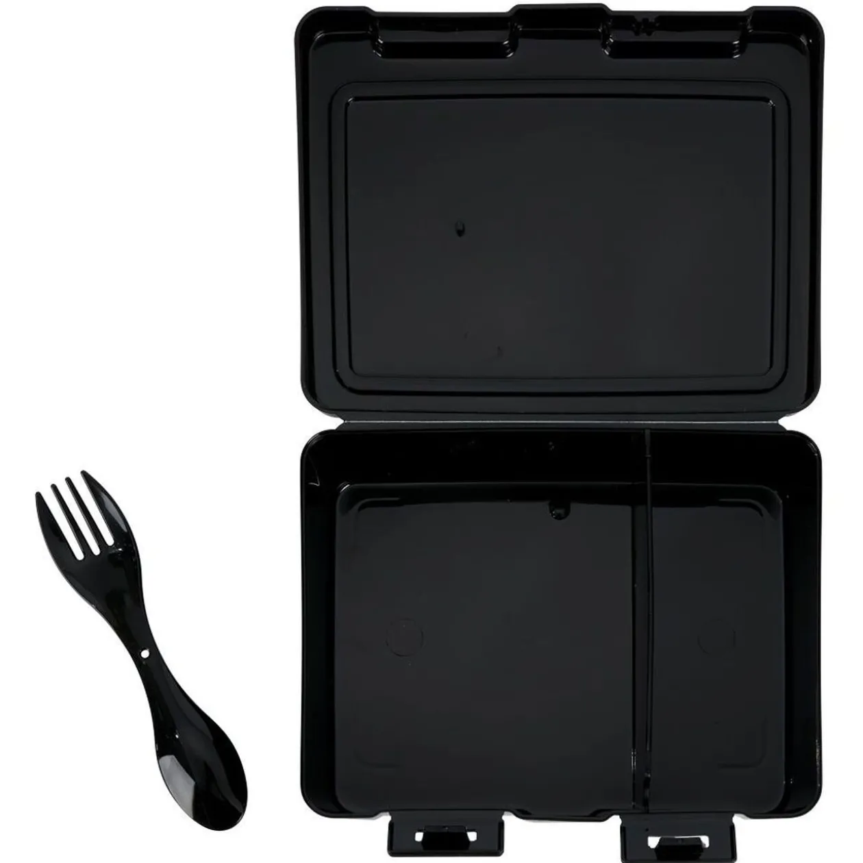 Lunch box à 2 compartiments - Boîte alimentaire en plastique noir 1L