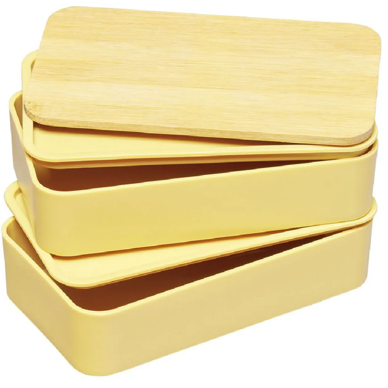 Lunch box couvercle bambou x2