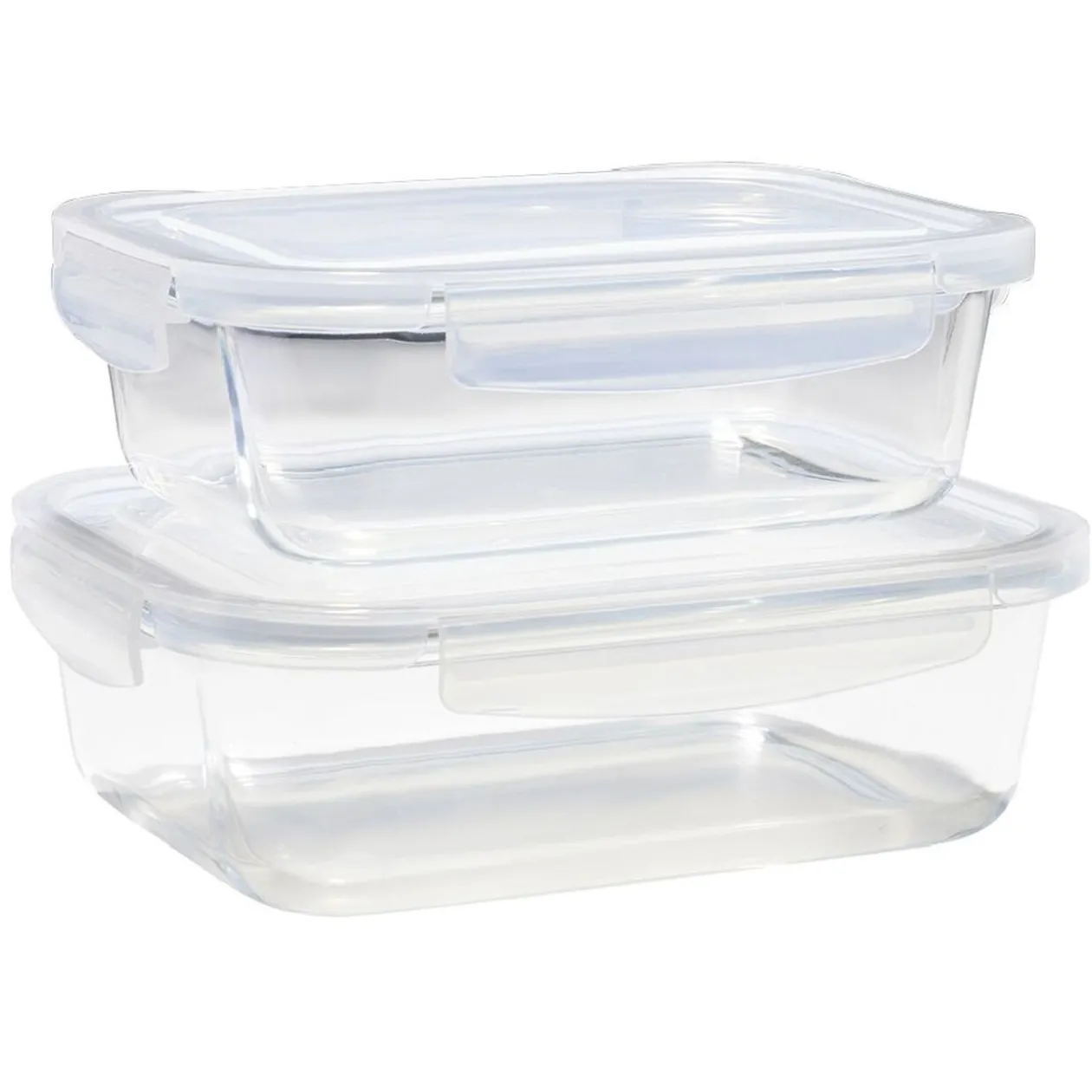 Lunchbox en verre x2 avec couvercle 640ml et 1,05L