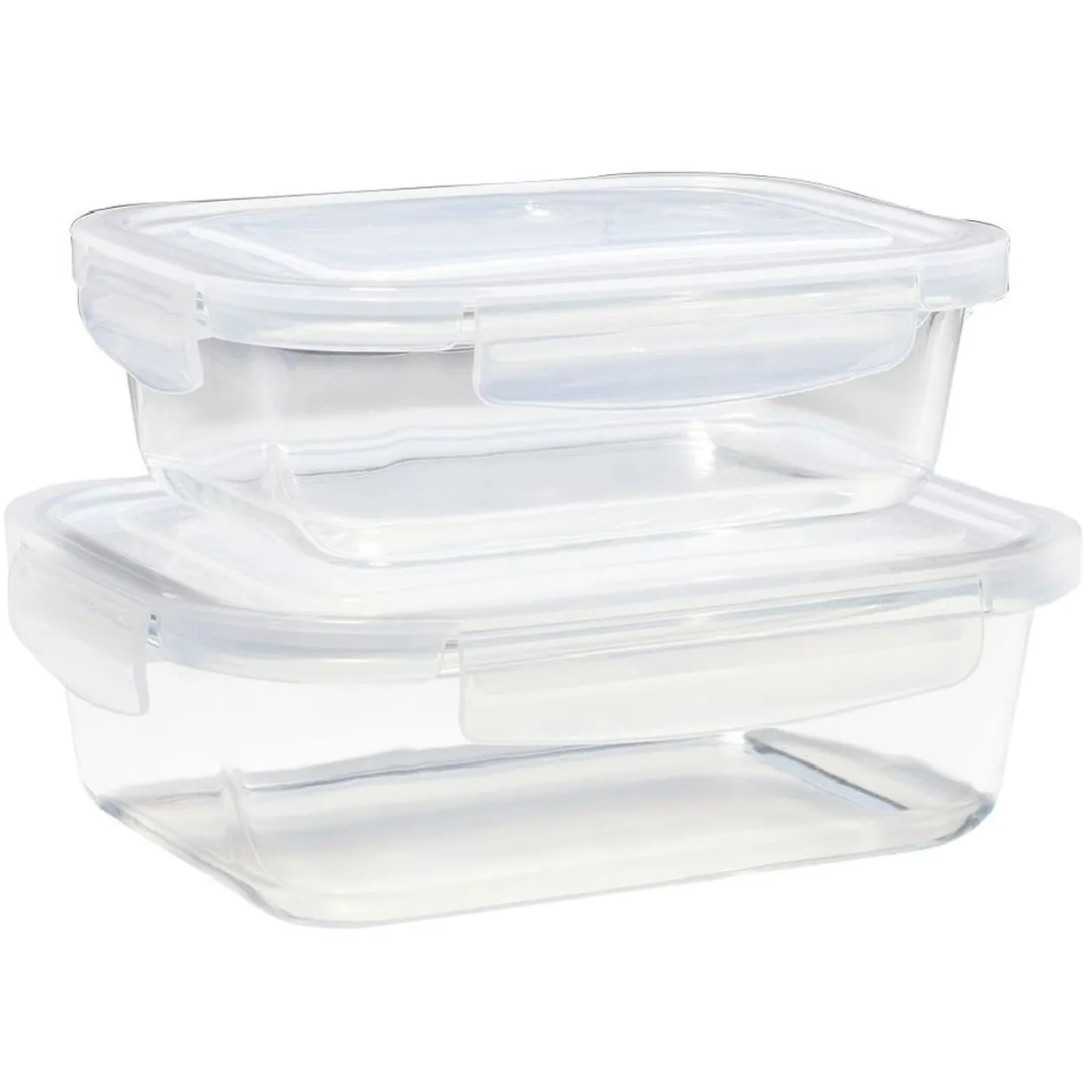 Lunchbox en verre x2 avec couvercle 1,05L et 1,5L