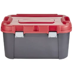 Malle de rangement clips à roulettes Keter Totem noire et rouge 140L