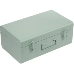 Malle de rangement métal gris ou vert 39x23xH16cm