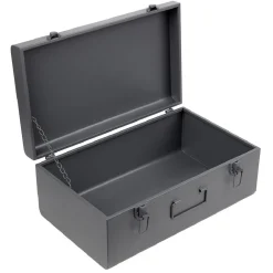 Malle de rangement métal gris ou vert 47x28xH19cm