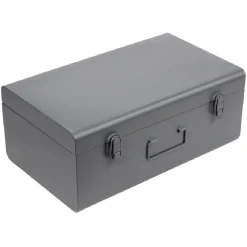 Malle de rangement métal gris ou vert 47x28xH19cm