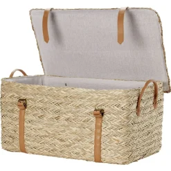 Malle en jute naturelle avec sangles 52x31xH25 cm - TISSIA