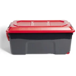 Malle rangement 75L plastique noir