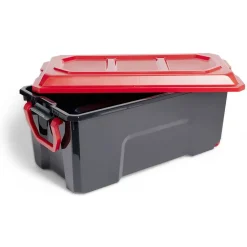 Malle rangement 75L plastique noir