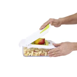 Mandoline découpe légumes avec bac récupérateur