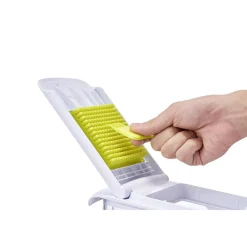 Mandoline découpe légumes avec bac récupérateur