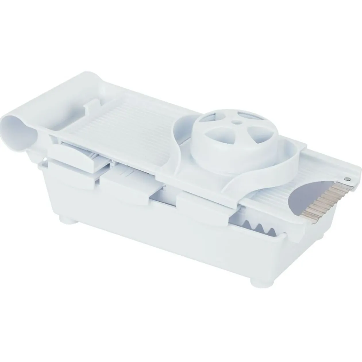 Mandoline multifonctions 5 en 1 en plastique et inox