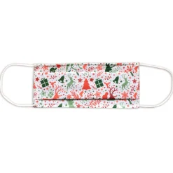 Masque adulte catégorie 1 tissu motif thème Noël rouge vert blanc