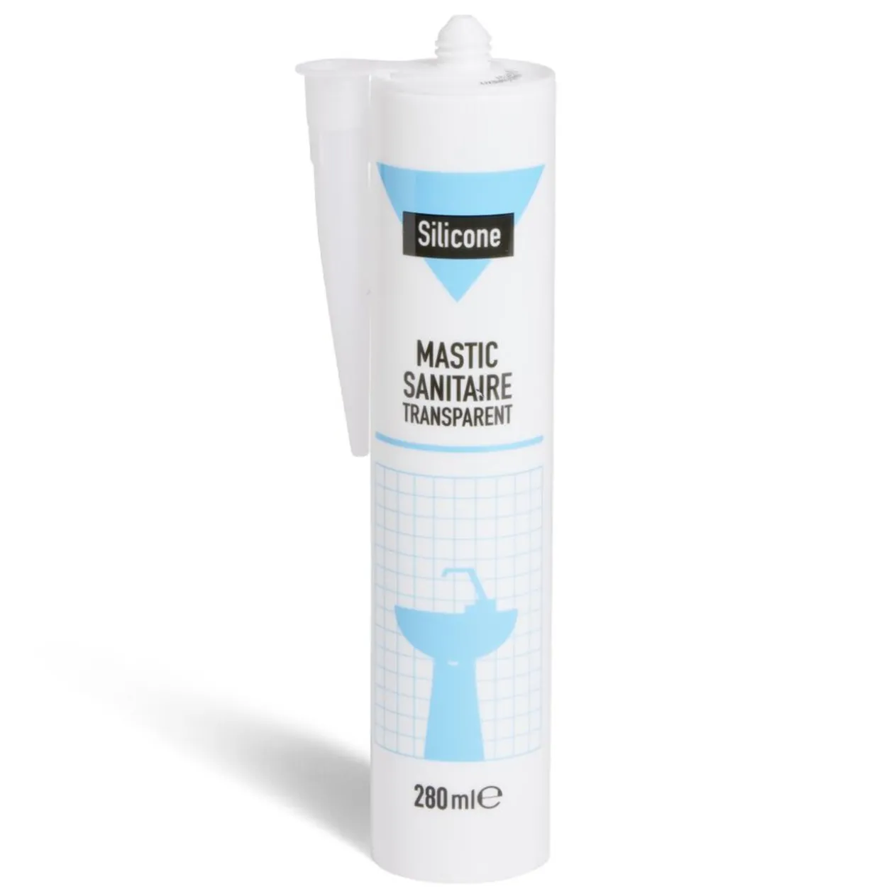 Mastic pour sanitaire silicone transparent 280ml