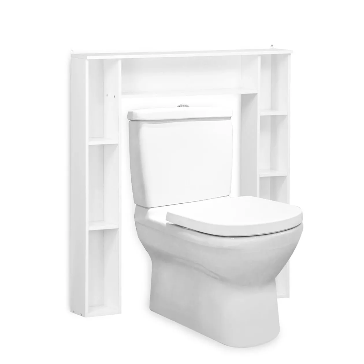 Meuble contour WC blanc