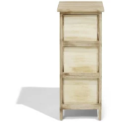 Meuble d'appoint Salomé 3 panières bois et métal 26xH63x30cm