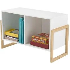 Meuble de rangement 2 casiers blanc naturel