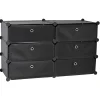 Meuble de rangement 6 tiroirs noir