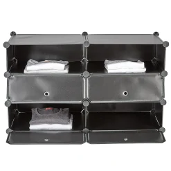 Meuble de rangement 6 tiroirs noir