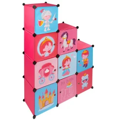 Meuble de rangement casier escalier enfant motif princesse