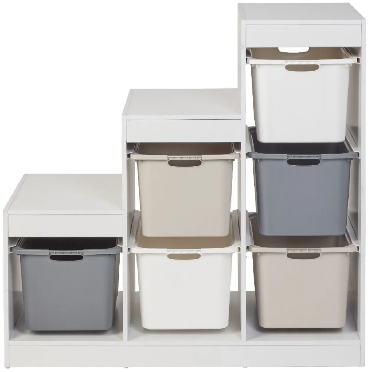 Meuble de rangement casiers escalier bois blanc