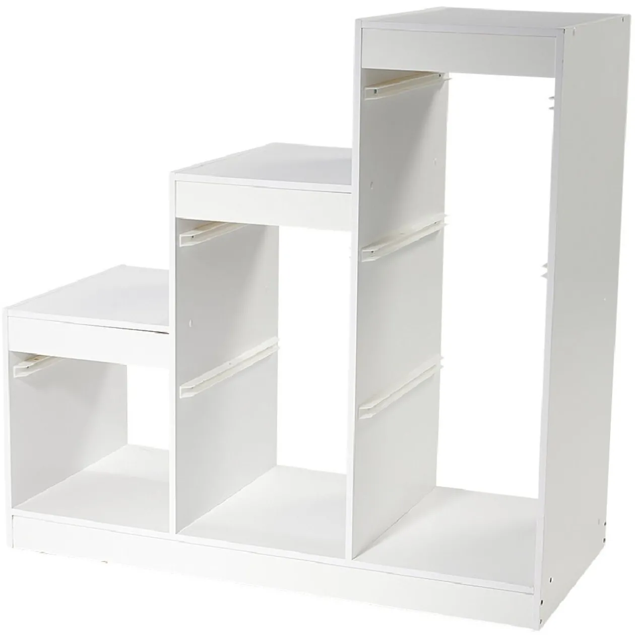 Meuble de rangement casiers escalier bois blanc