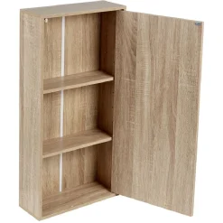 Meuble de rangement mural en bois salle de bain avec miroir