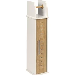 Meuble dérouleur WC mdf blanc naturel