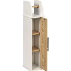 Meuble dérouleur WC mdf blanc naturel