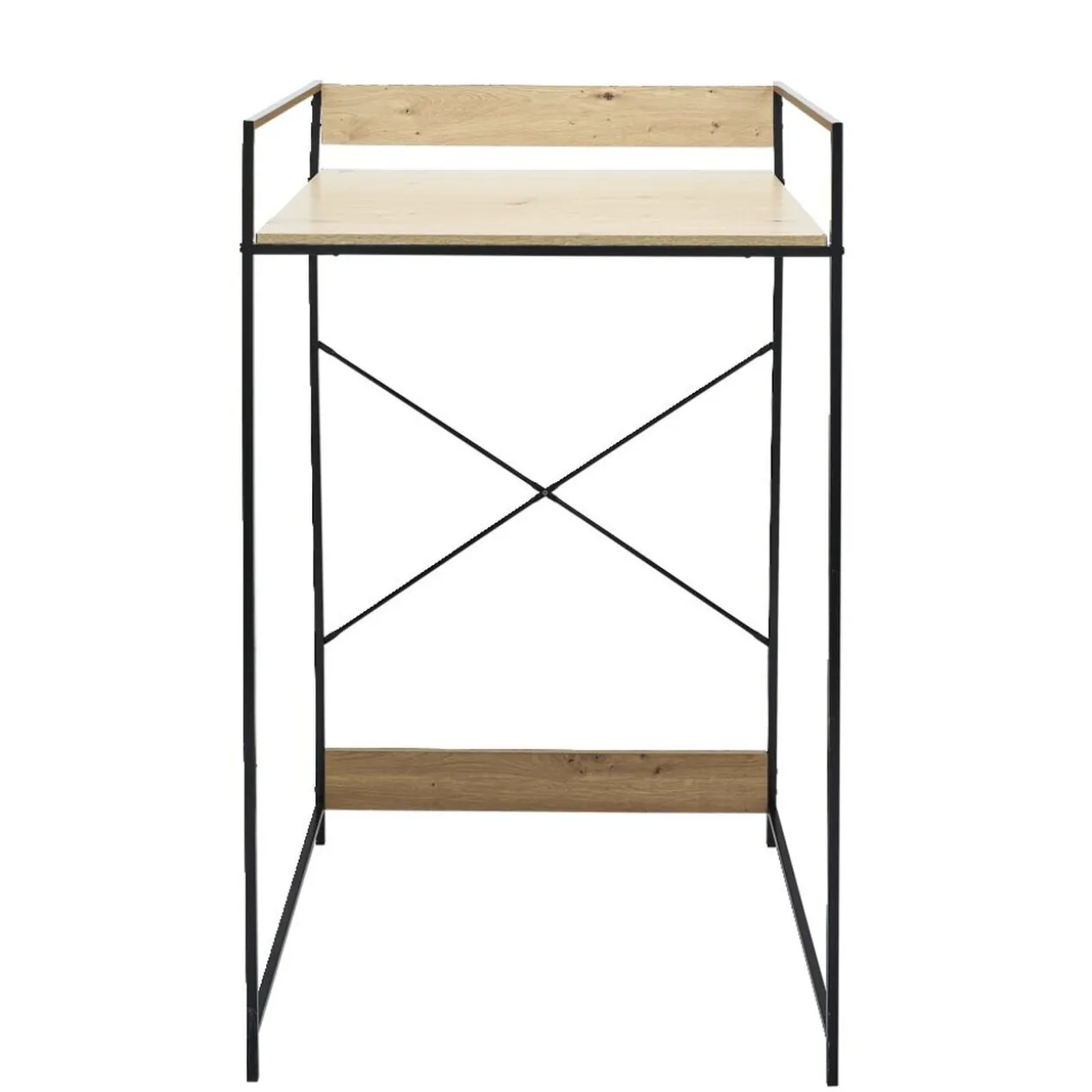 Meuble pour buanderie 70xH115x60cm bois et acier noir
