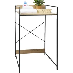 Meuble pour buanderie 70xH115x60cm bois et acier noir