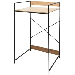Meuble pour buanderie 70xH115x60cm bois et acier noir