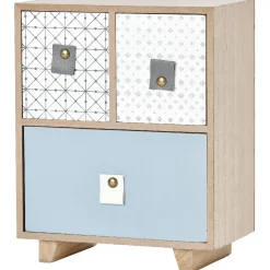 Mini boîte de rangement design meuble rose et bleu