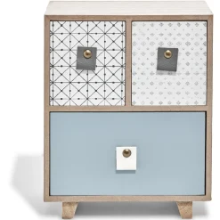 Mini boîte de rangement design meuble rose et bleu