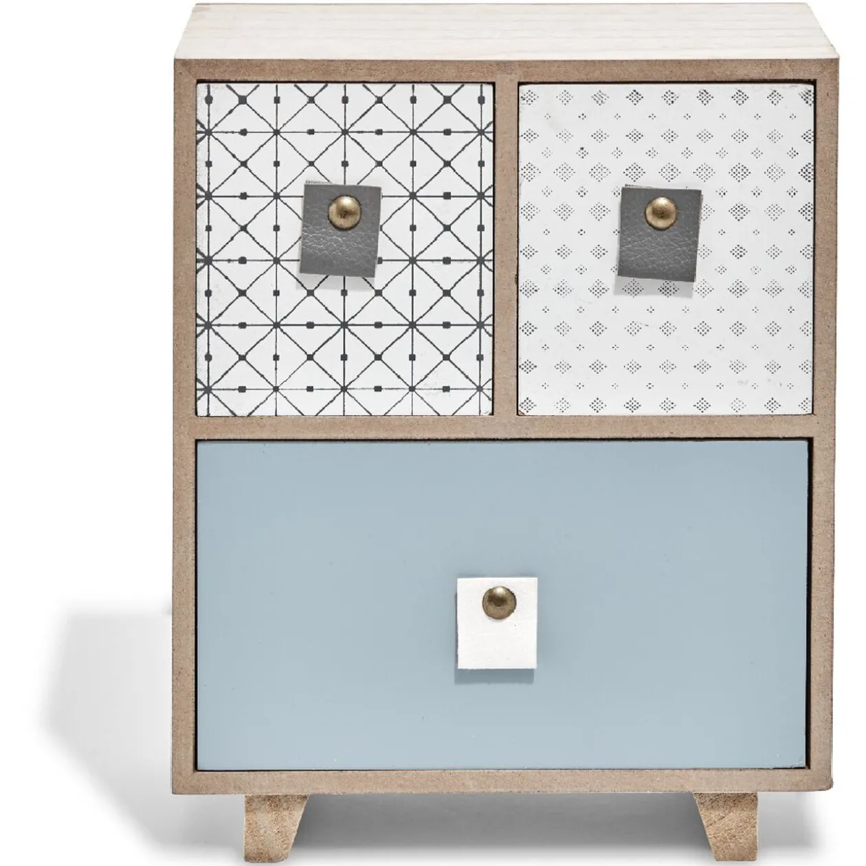 Mini boîte de rangement design meuble rose et bleu