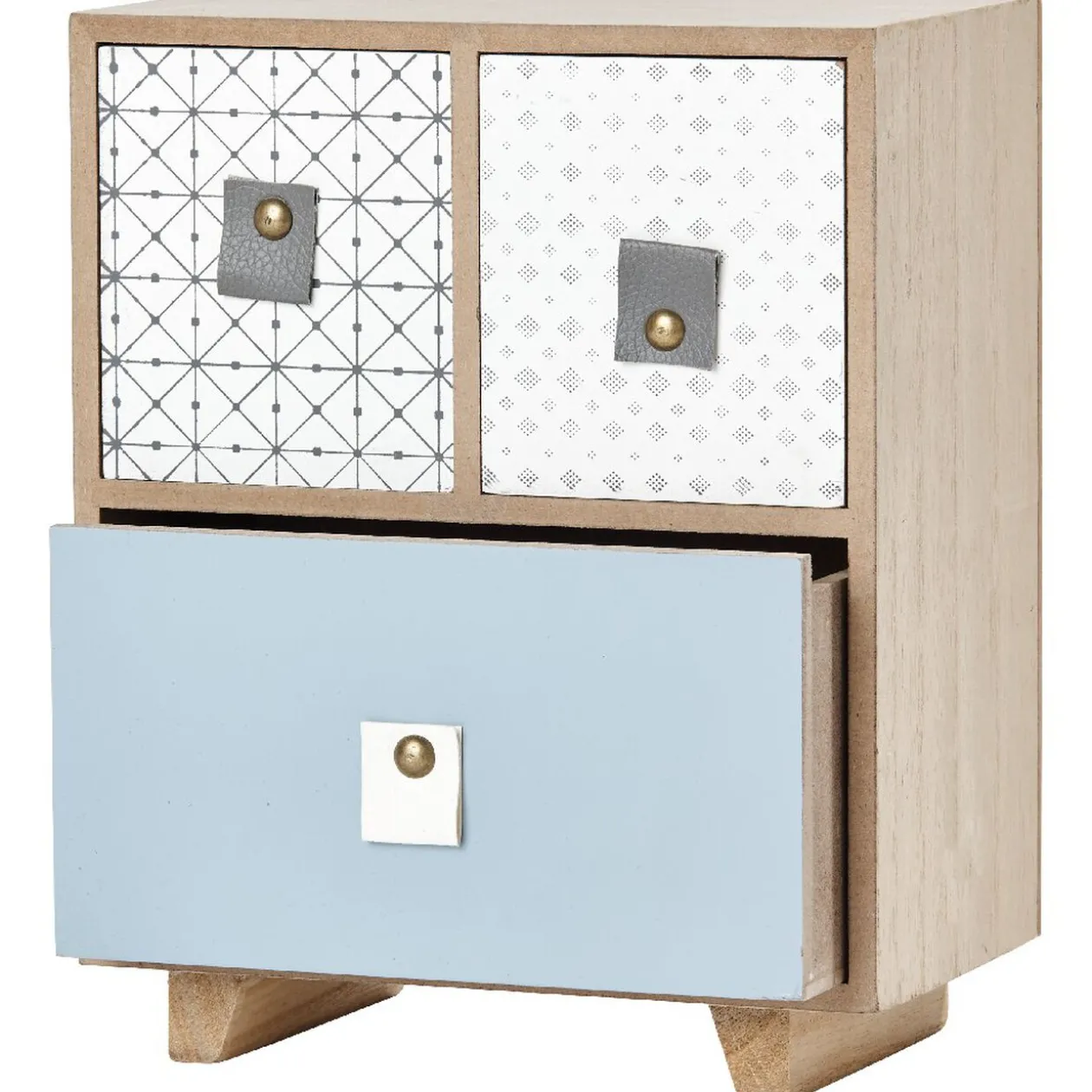 Mini boîte de rangement design meuble rose et bleu