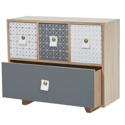 Mini boîte design meuble bleu gris carreaux de ciment