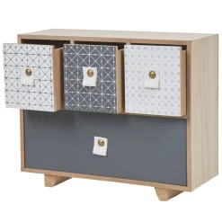 Mini boîte design meuble bleu gris carreaux de ciment