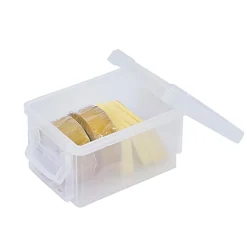 Mini boîte en plastique transparent fermeture clips 0,30L - Lot de 2