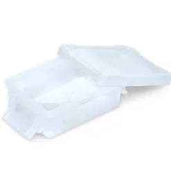 Mini boîte en plastique transparent fermeture clips 0,20L x2
