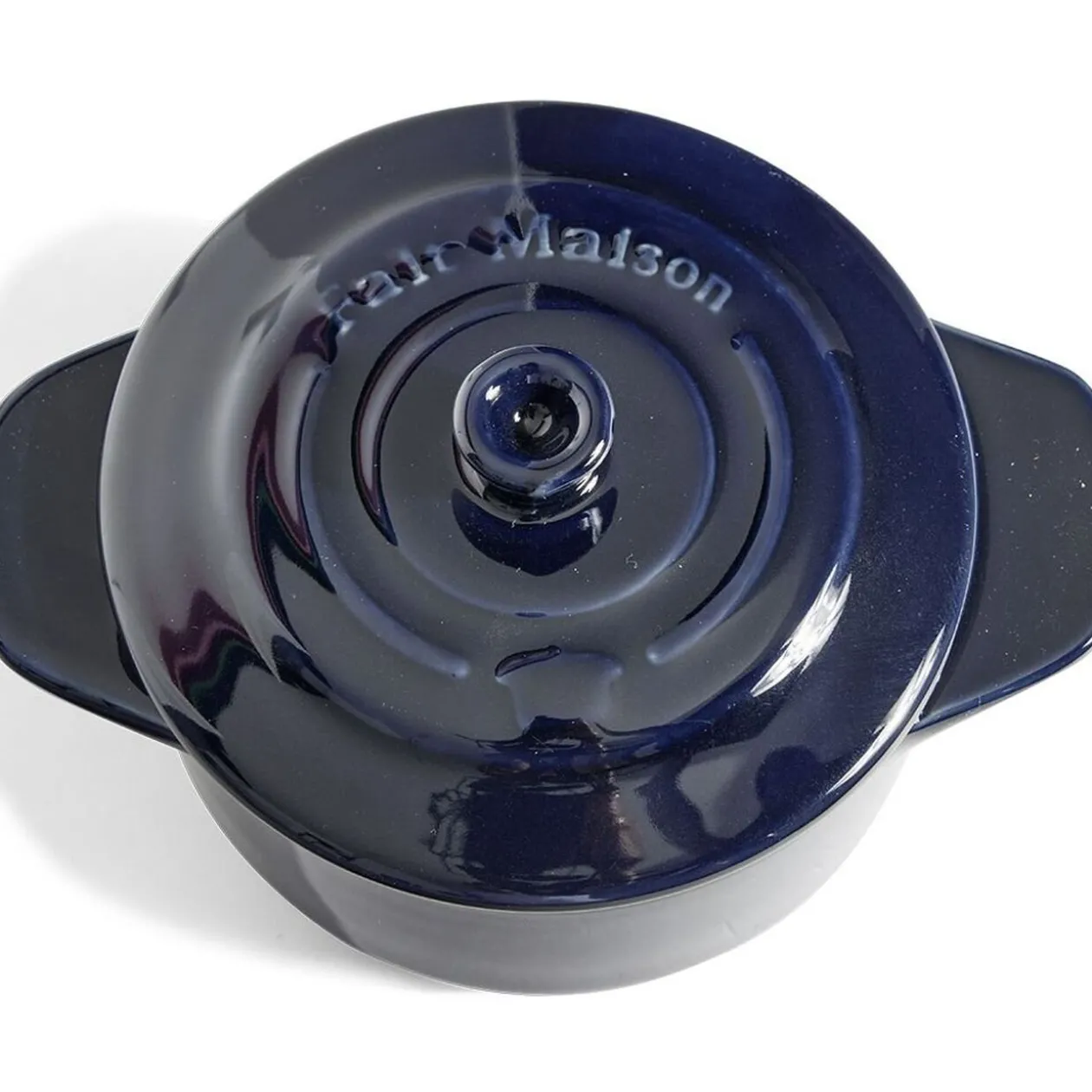 Mini cocotte individuelle en céramique avec couvercle - bleu ou noir