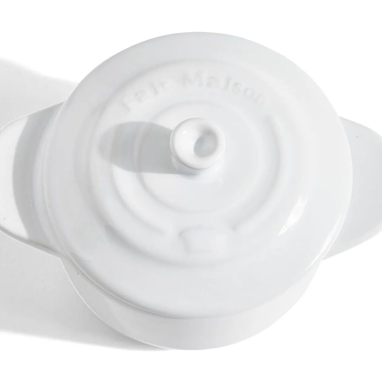 Mini cocotte individuelle en céramique avec couvercle - gris ou blanc