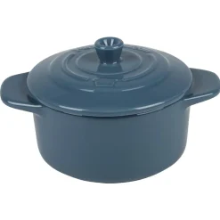 Mini cocotte ronde bleu canard